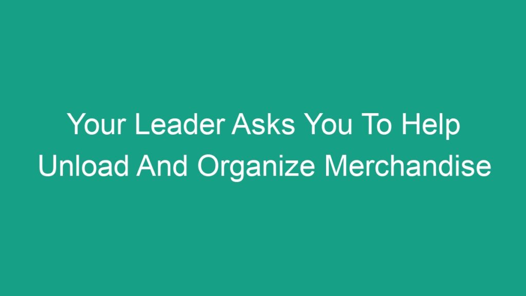 Your Leader Asks You To Help Unload And Organize Merchandise - Android62