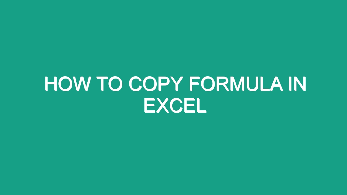 How To Copy Formula In Excel - Android62