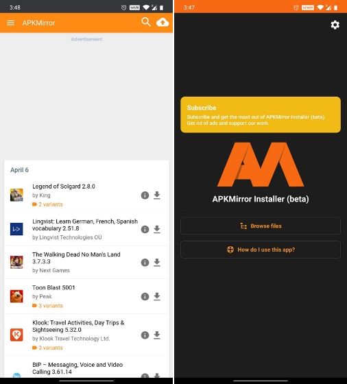 APKMirror - Aplikasi Pengganti Google Play Store